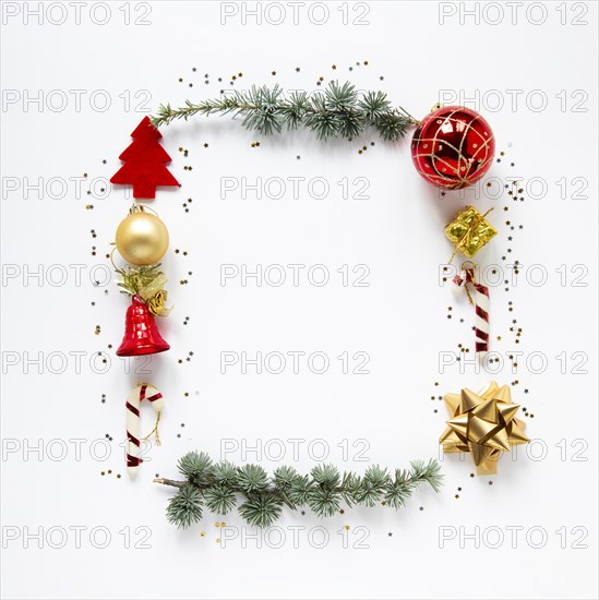 Decorative christmas frame on white background
