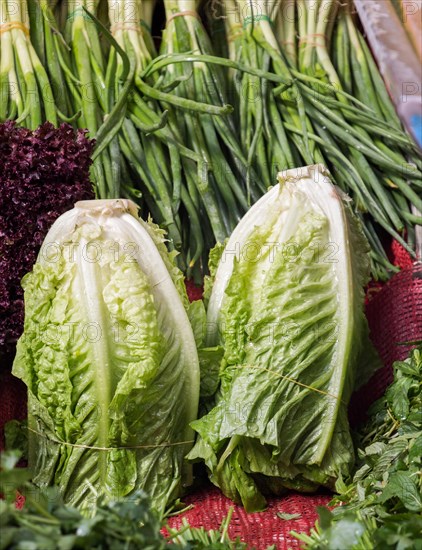 2 lettuces on sale on a Turkish street bazaar