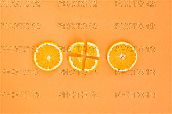 Three orange slices. Resolution and high quality beautiful photo