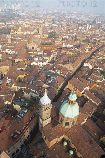 City view Bologna seen from the top of the Asinelli Tower