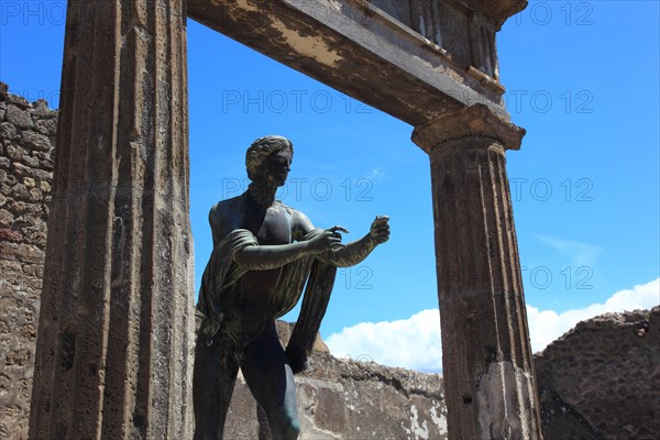 Statue of Apollo at the 120 BC Temple of Apollo dedicated to the Greco-Roman god