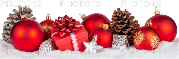 Christmas Decoration with Christmas Balls Gift Christmas Decoration Panorama isolated in Stuttgart