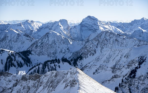 Mountains in winter with snow