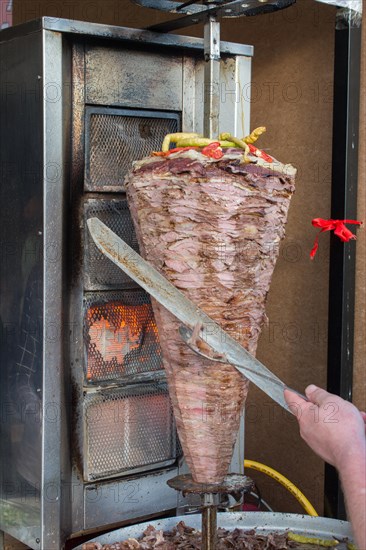 Traditional Turkish Doner Kebab on pole