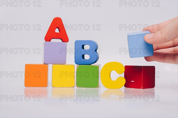 Colorful alphabet abc letters on bloks as educational concept