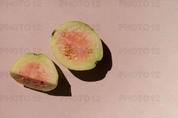 Close up cut guava fruit