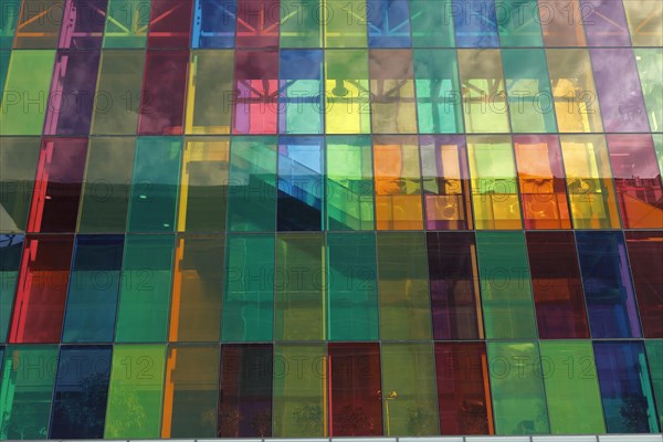 Colorful windows of the Palais des congres de Montreal