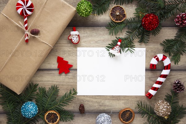 Wrapped gift next to card mock up. Resolution and high quality beautiful photo