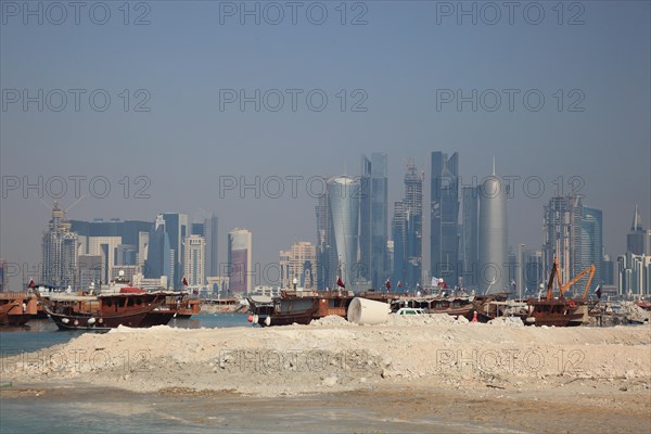 Large construction site in Doha