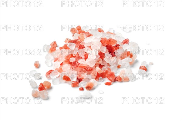 Pink Himalayan salt isolated on white background