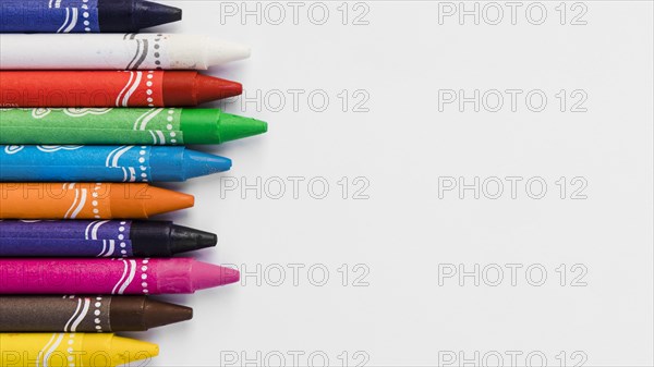 Close up collection crayons