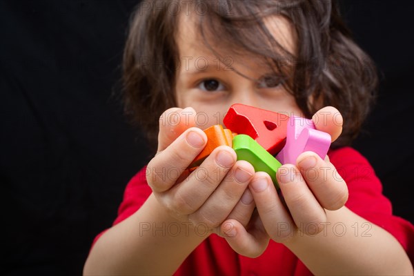 Alphabet ABC wooden letters for early education concept