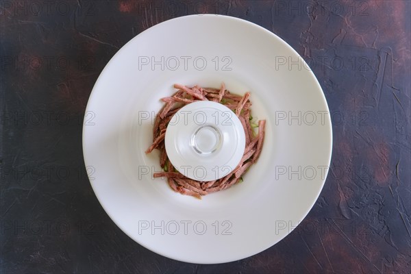 Traditional cold belorussian soup with beef