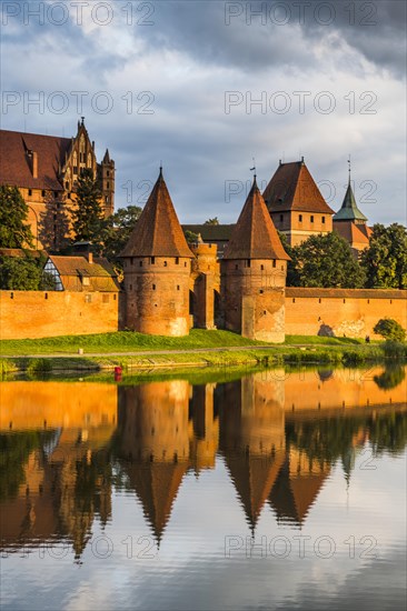 Unesco world heritage sight Malbork castle at sunset