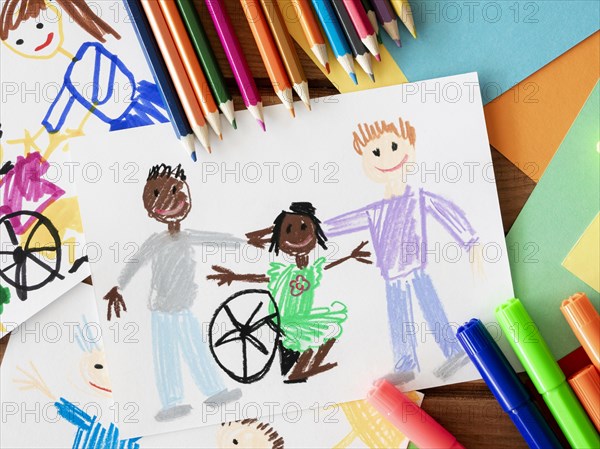 Drawing disabled child friends