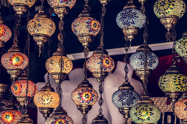 Mosaic Ottoman lamps from Grand Bazaar in Istanbul