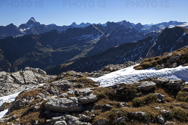 View at Nebelhorn on Allgaeu Alps