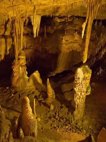 Stalagmites and stalactites in the Baerenhoehle