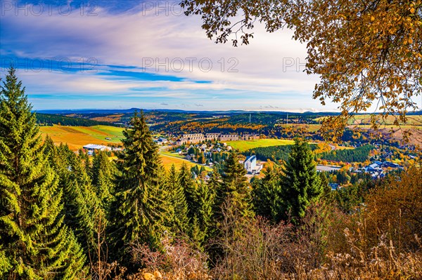 View of Oberwiesenthal below the Fichtelberg in the Ore Mountains