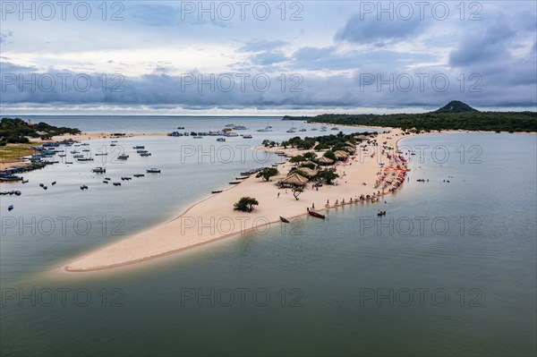 Long sandy beach in Alter do Chao along the amazon river