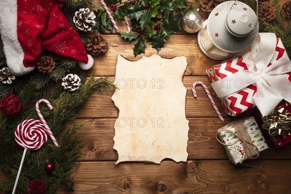 Top view santa claus empty list. Resolution and high quality beautiful photo