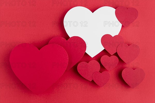 Top view hearts arrangement with copy space. Resolution and high quality beautiful photo