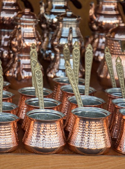 Turkish coffee pots made in a traditional style