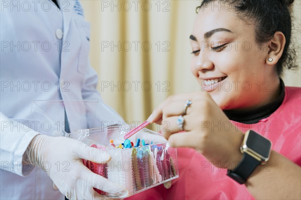 Dental patient choosing dental braces