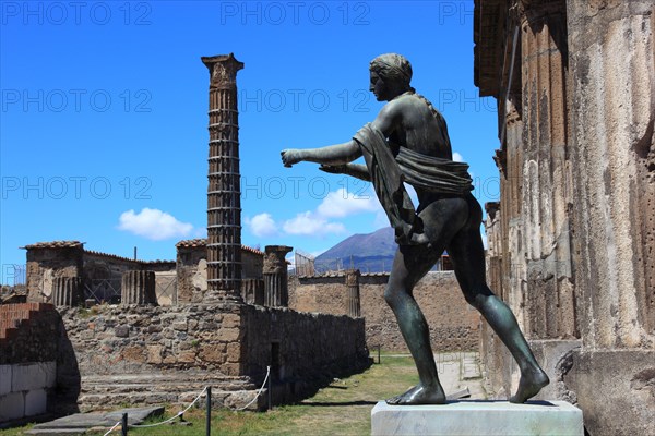 Statue of Apollo at the 120 BC Temple of Apollo dedicated to the Greco-Roman god