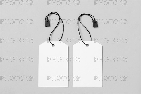 White empty labels arrangement white background 1. Resolution and high quality beautiful photo