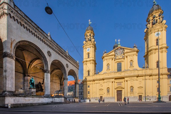 Odeonsplatz with Feldherrnhalle and Theatine Church