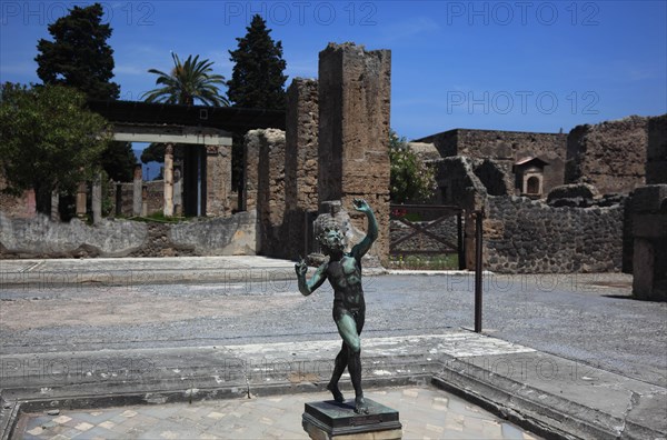 House of the Faun with bronze statue of a dancing faun