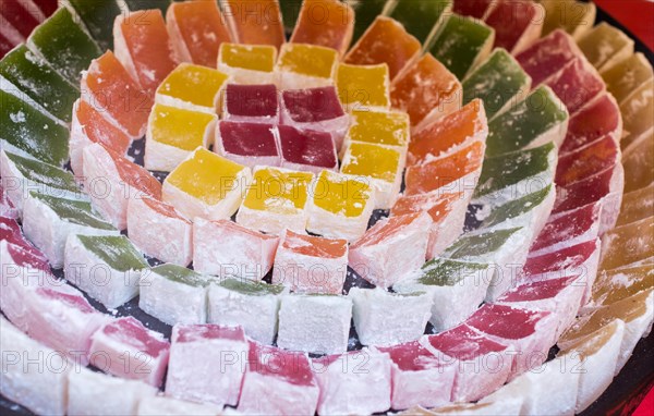 Load of traditional turkish delight lokum candy