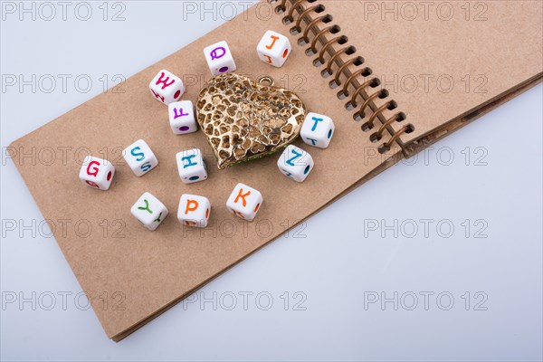 Back to school theme with colorful letter cubes