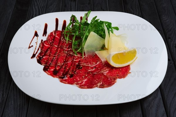 Beef carpaccio with cheese