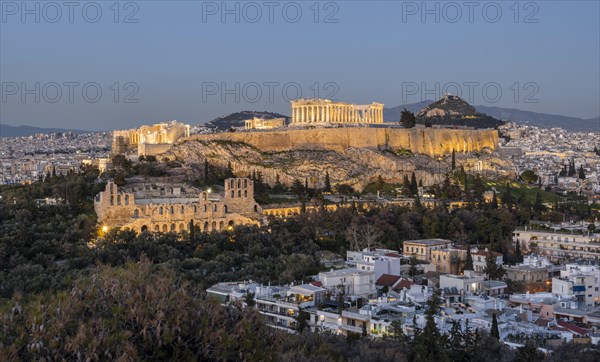 View from Philopappos Hill over the city