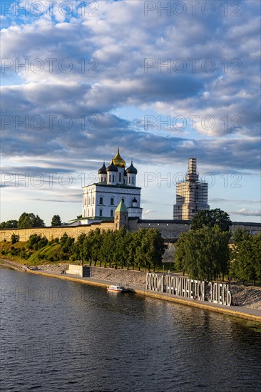 The kremlin and the Trinity Cathedral in Pskov