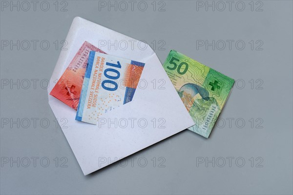 Swiss banknotes with envelope