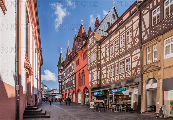 Street Unterm Heilig Kreuz with Old Town Hall