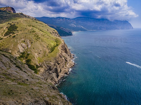 Aerial of the coastline around Balaklava