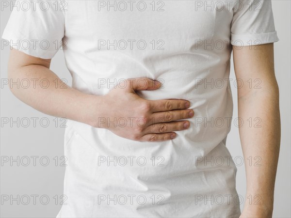 Close up patient with stomachache