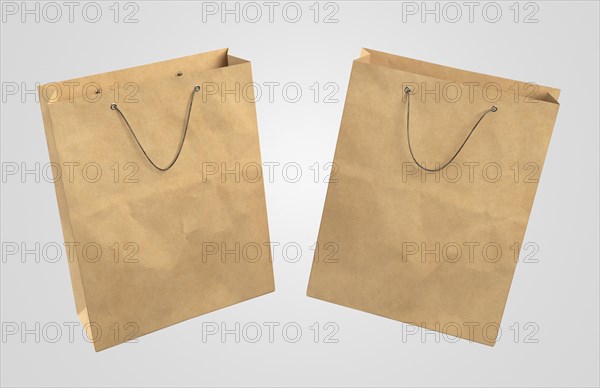 Two 3d paper shopping bags. Resolution and high quality beautiful photo