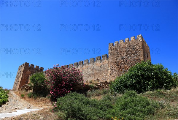 Frangokastello Fortress on the south coast of the Mediterranean island