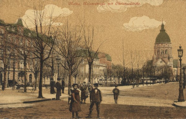 The Kaiserstrasse and the Christuskirche in Mainz