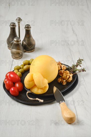 Delicious pulled scamorzza cheese on a plate