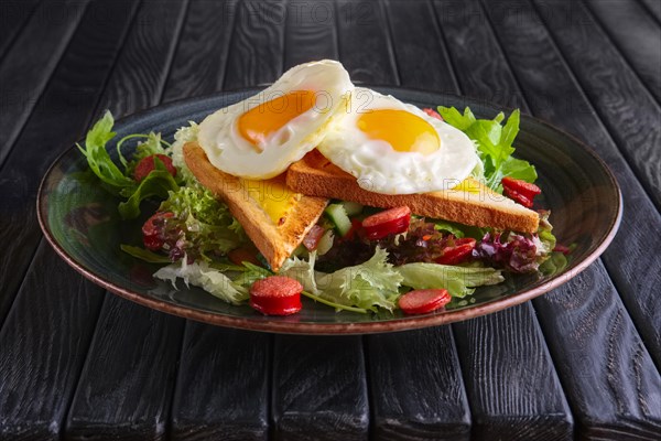 Fried eggs with toast