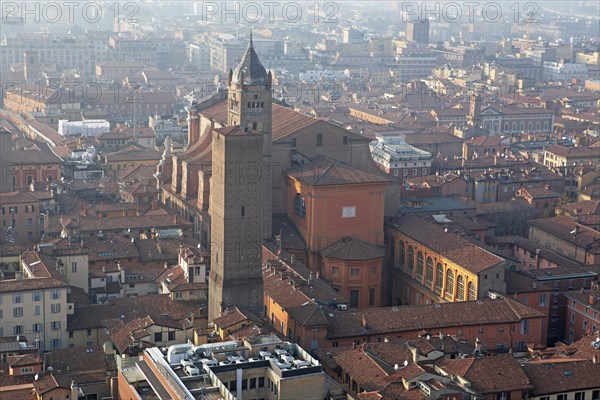 City view Bologna seen from the top of the Asinelli Tower