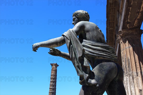 Statue of Apollo at the 120 BC Temple of Apollo dedicated to the Greco-Roman god