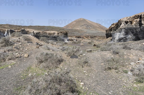 Rocky landscape around the volcano Montana de Guenia