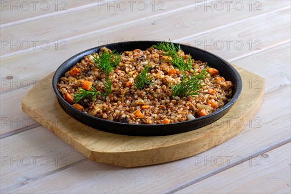 Buckwheat with fried mushrooms